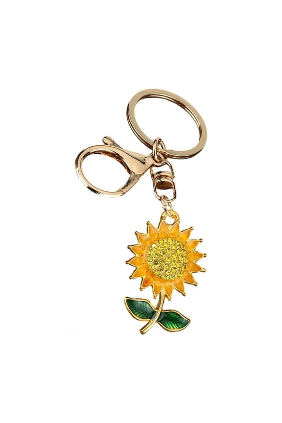 Sunflower Keyring Wear Resistant Metal Accessory Flower Key Holder Versatile Backpack Decoration for Travel