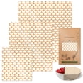 thumbnail image 1 of Osdhezcn Sustainable Food Preservation with 3 Natural Beeswaxs Cloth Wraps Washable and Reusable Portable Kitchen Supplies, 1 of 8