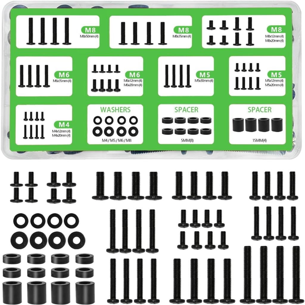 Osdhezcn TV Mounting Hardware Screw Kit Set M6 Screws Spacers and ...