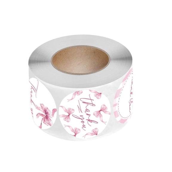 Osdhezcn Thank You Labels Lovely Bows Sticker Round Sticker Decorative Sticker Labels Thank You Sticker for Gift Packaging