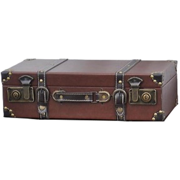 Osdhezcn Traditional European Travel Case Handheld Sturdy PU Leather Storage Container