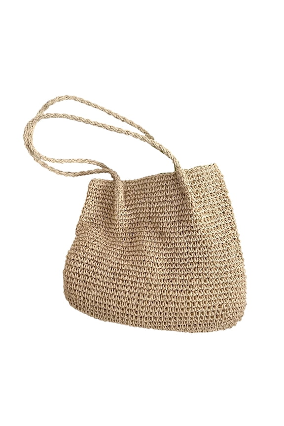 Travel Vacation Bag Rattan Summer-Beach Bag for Women Straw Weave Bucket Bags