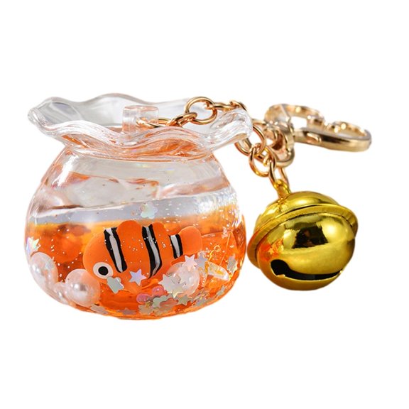 Osdhezcn Trendy Acrylic Keyring with Floating Creatures Inside Cute Phone Lanyard Pendant