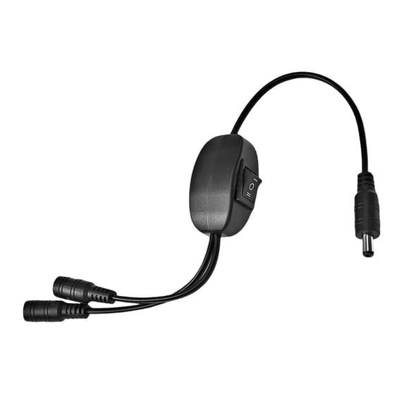 Osdhezcn Two Output Power Switches Cable 5.5x2.1mm for LED Lights and Fan 34cm Long Supports Up to 60W for Various Devices