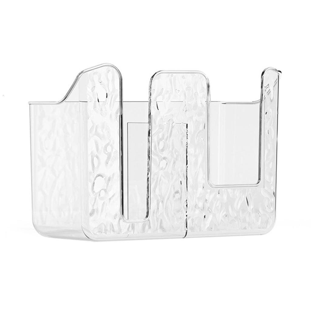 Osdhezcn Two Section Adhesive Tissue Storage Box Transparent Bathroom ...