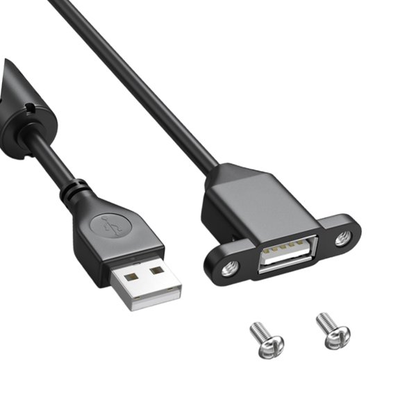 Osdhezcn USB Charging Extension Cable Male to Female USB 2.0 Charging Port Panel Mount with Screw Hole for Phones Laptop Mouse