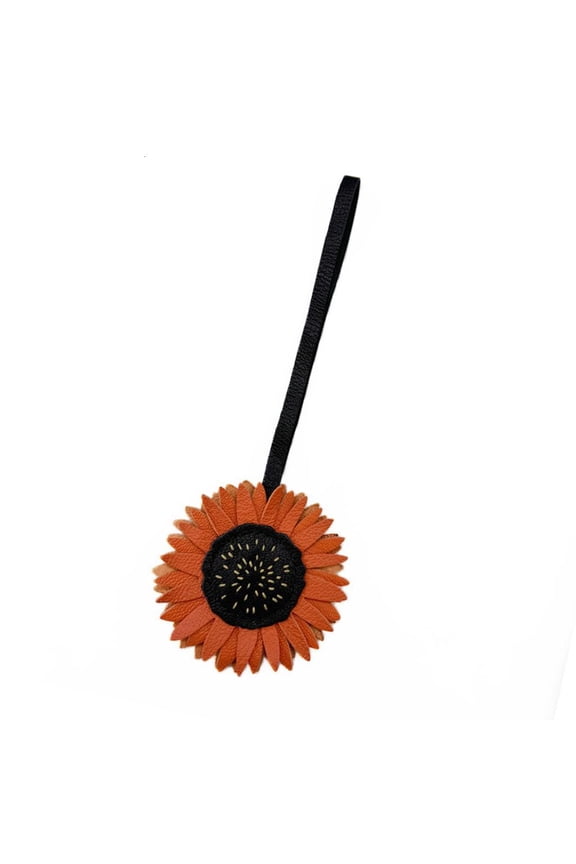 Unique Sunflower Key Holder PU Leather Keychain For Car Keys Bags Backpacks Handmade