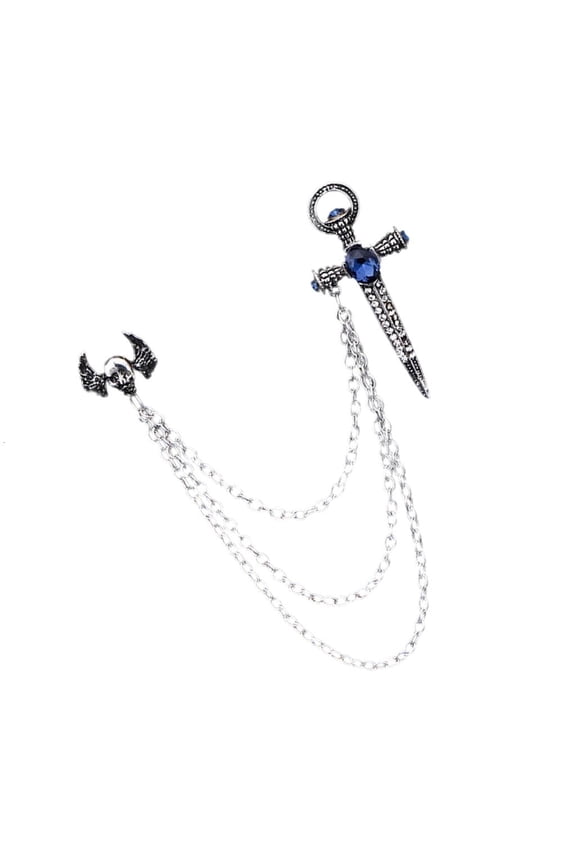 Versatile Gold Wing Swords Crucifix Pin Metal Construction Lapel Badge For Gift Collectors And Fashion Enthusiasts