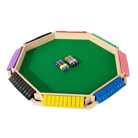 Osdhezcn Vibrant Visual Game Wooden 8 Face Flip Board and 16 Color Dices Combo