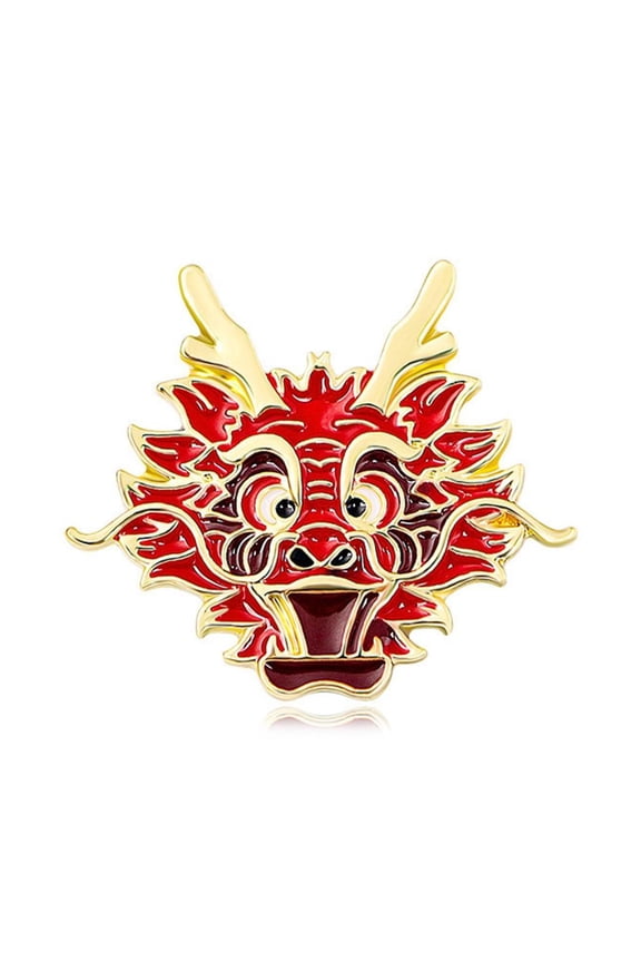 Vintage Dragon Totem Badge Retro Lapel Pins Durable Metal Breastpin for Parties