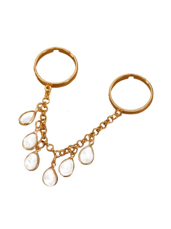 Waterdrop Finger Rings Geometric Fringe Adjustable Opening Rings Eye Catching Finger Jewelry Suitable for Daily Wear
