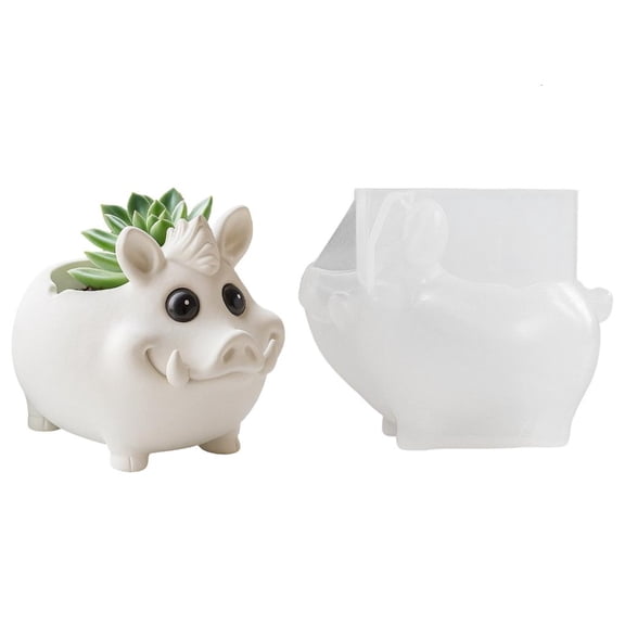 Osdhezcn Wild Boar Shape Silicone Crafting Mold for Making Jewelry and Plant Containers
