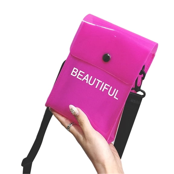 Osdhezcn Women Clear Jelly Shoulder Purse Small Zippered Crossbody Bag Fashion Phone Case