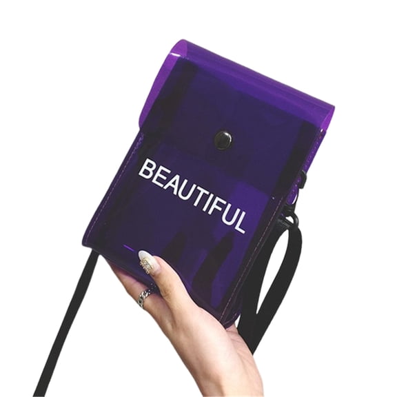 Osdhezcn Women Clear Jelly Shoulder Purse Small Zippered Crossbody Bag Fashion Phone Case