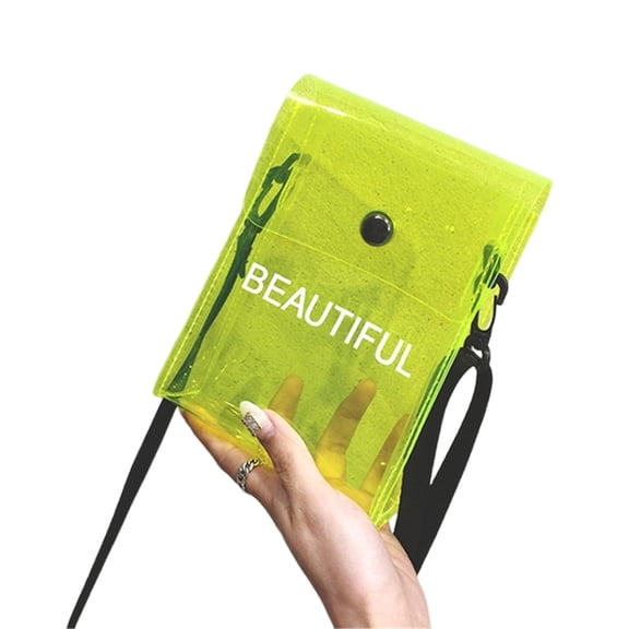 Osdhezcn Women Clear Jelly Shoulder Purse Small Zippered Crossbody Bag Fashion Phone Case