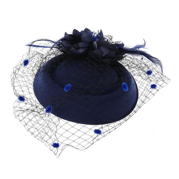 Osdhezcn Women Fascinator Hat 20s 50s Furry Pillbox Cap Wedding Party Mesh Veils