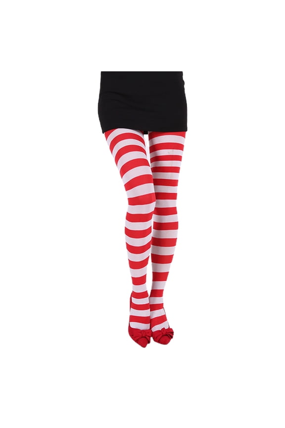 Women Girls Rainbow Multicolor Striped Tights Opaque Stockings Slim Pantyhose for Christmas Halloween Cosplay Costume