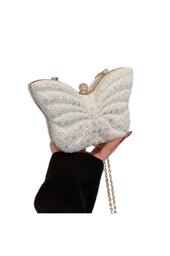 Women Small Chain Strap Shoulder Bag Butterfly Shape Crossbody Bag Evening Bag