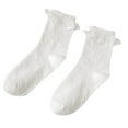 thumbnail image 1 of Osdhezcn Women's Ruffle and Bow Anklet Socks Lace Ruffle Frilly Comfortable Cotton Socks, 1 of 19