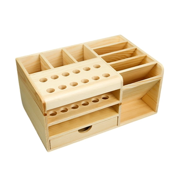 Osdhezcn Wooden Storage Box for Remote Control Screwdriver Container Repair Tools Holder