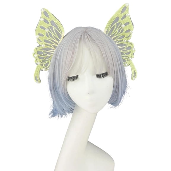 Osdhezcn Woodlands Elf Headpiece Featuring Pearls Part and Delicate Wing Hair Accessory Suitable for Renaissances Event