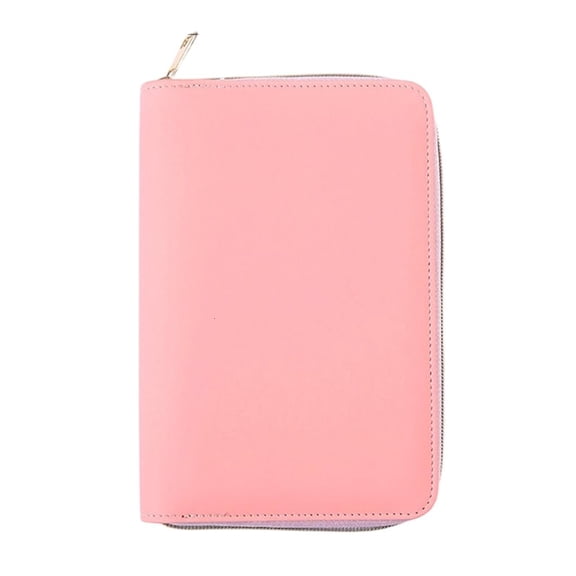 Osdhezcn Zippered Leather Notebook Binder Cover Refillable 6 Rings Binder Cover 21x14cm