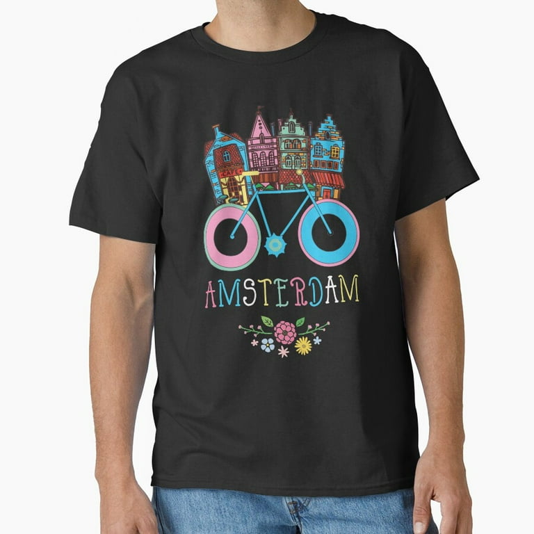 Amsterdam T-Shirt Retro Netherlands Bicycle Bike Gift Amsterdam T-Shirt Retro Netherlands Bicycle Bike Gift