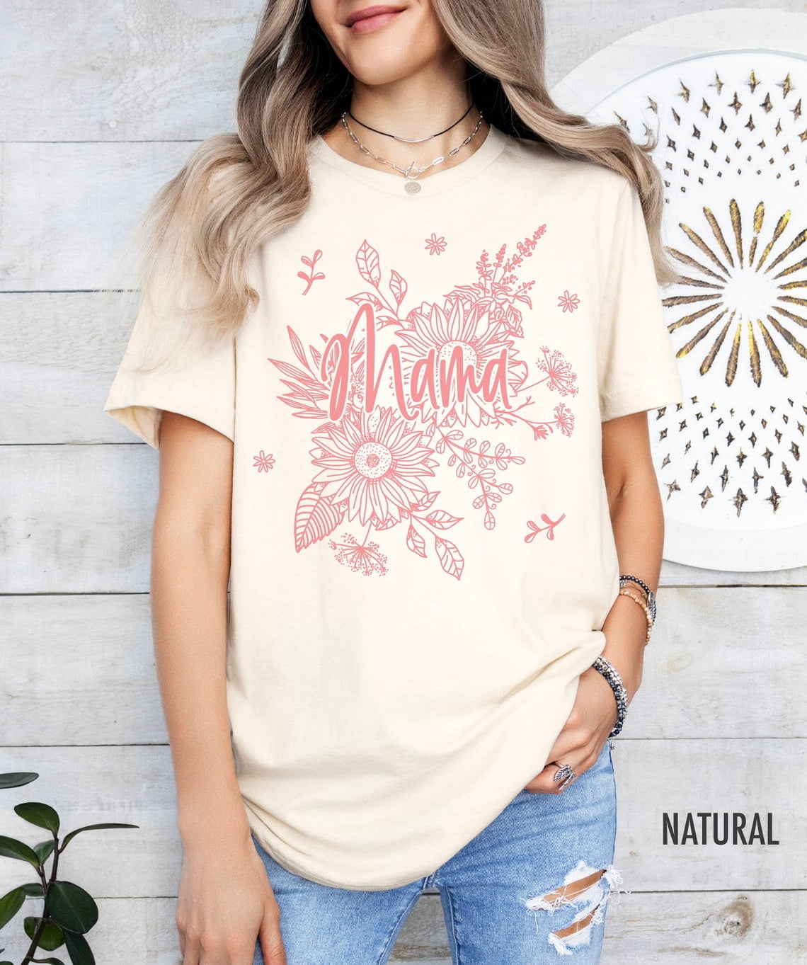 The Floral Mom Tee in Citrus