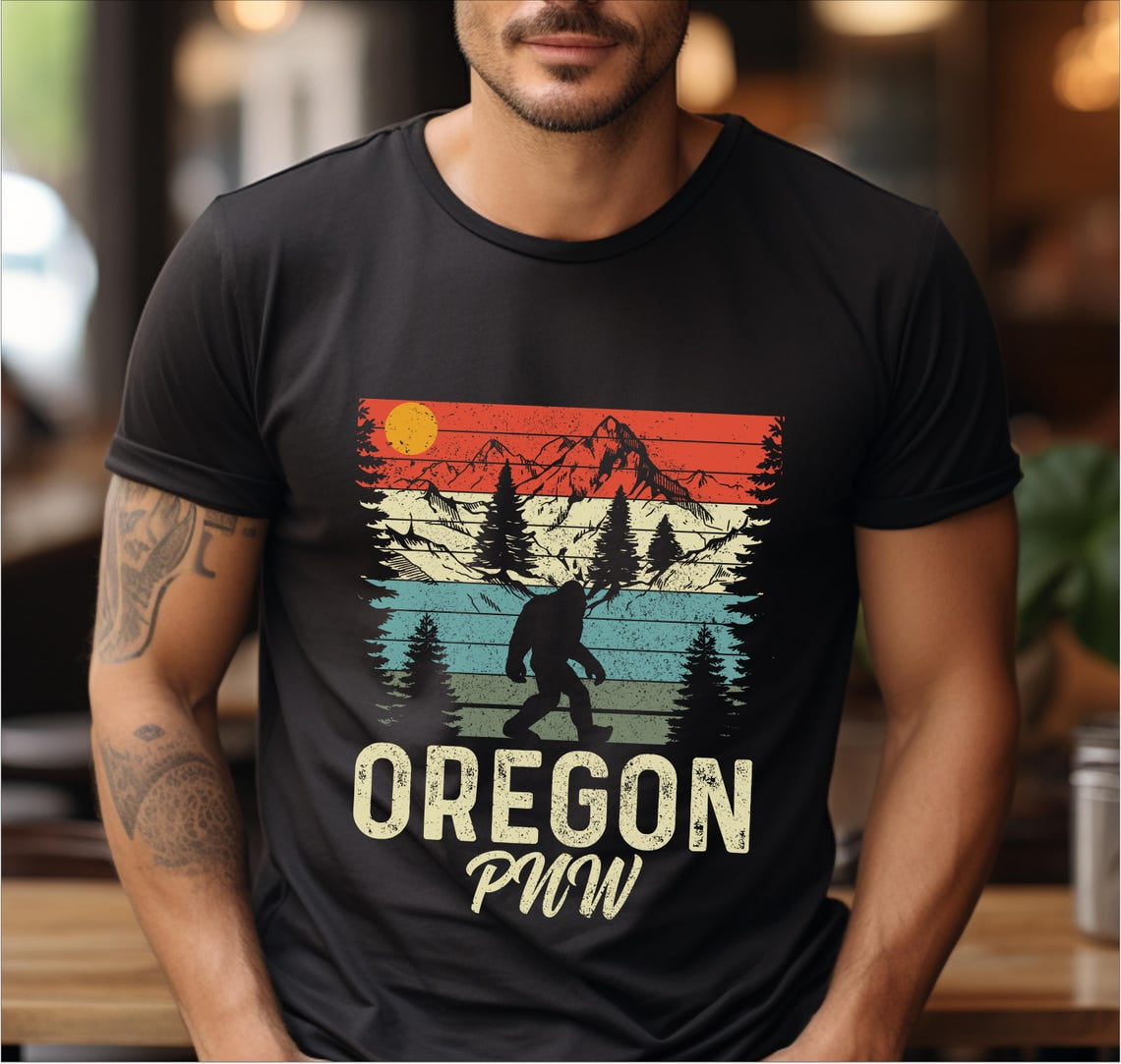 Osec Oregon PNW Bigfoot Shirt Vintage Retro Pacific Northwest Tshirt ...