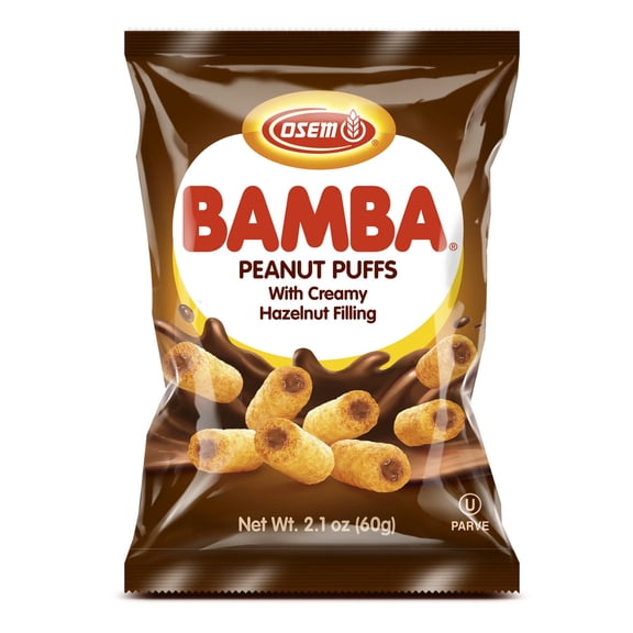 Osem Bamba Hazelnut Cream Peanut Butter Snacks Corn Puffs 2.1 oz