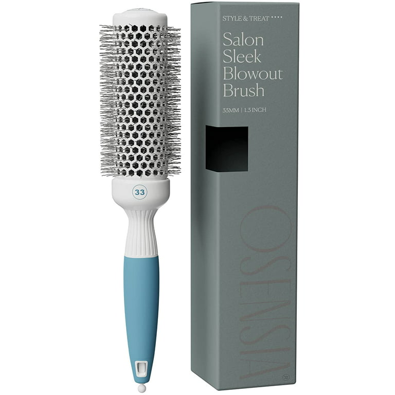 Professional Round Brush for Blow Drying Small Ceramic Ion Thermal Barrel Brush for Sleek, Precise Heat Styling and Salon Blowout Lightweight