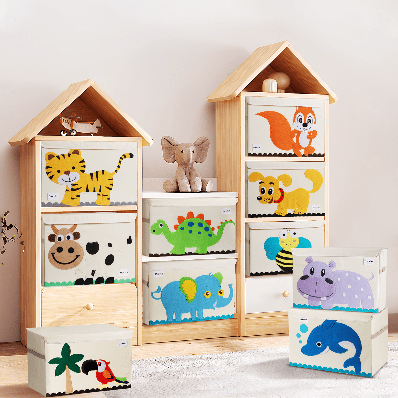 Oserlo 2PCS Toy Box for Girls and Boys, Kids Toy Box Storage Organizer