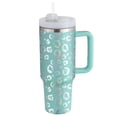 thumbnail image 1 of Oserlo 40 oz Reusable Vacuum Quencher Tumbler with Straw, Travel Cup with Lid, Insulated Stainless Steel Cup with Handle, Coffee Mug, Maintains Heat Cold, Heat and Ice for Hours, Leopard Green, 1 of 7