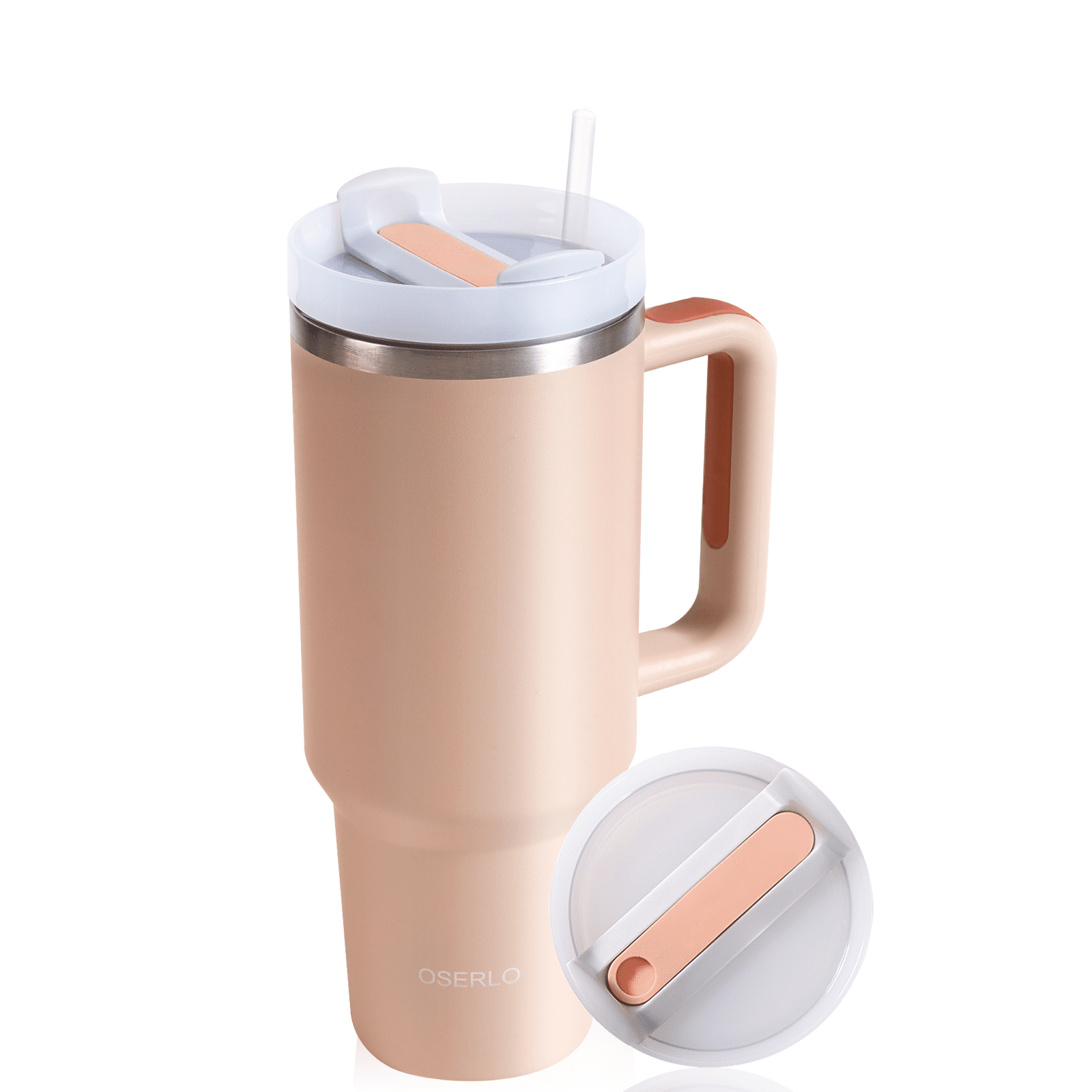 Stanley Cup With Straw 40oz Tumbler Pink Dust Coffee Mug Cup