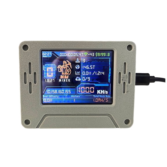 Osfvolr 1000Kh/S Upgraded NerdMinerV2 BTC Solo Miner Bitcoin Crypto Miner 2.8 Inch Smart Touchscreen for Home
