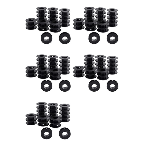 Osfvolr 100pcs Empty Spools, 2.1x0.7 Inch Plastic Thread Spools Ribbon Spools Black Craft Spools Wire Spool Weaving Bobbins