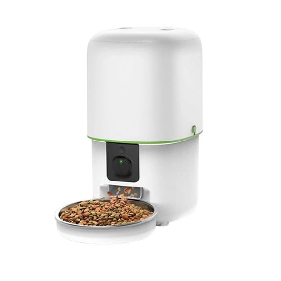 Osfvolr 1080P HD Camera Automatic Cat Feeder with 5GWiFi Pet Cat Smart Food Kibble Dispenser Feeder for Cats Dog White