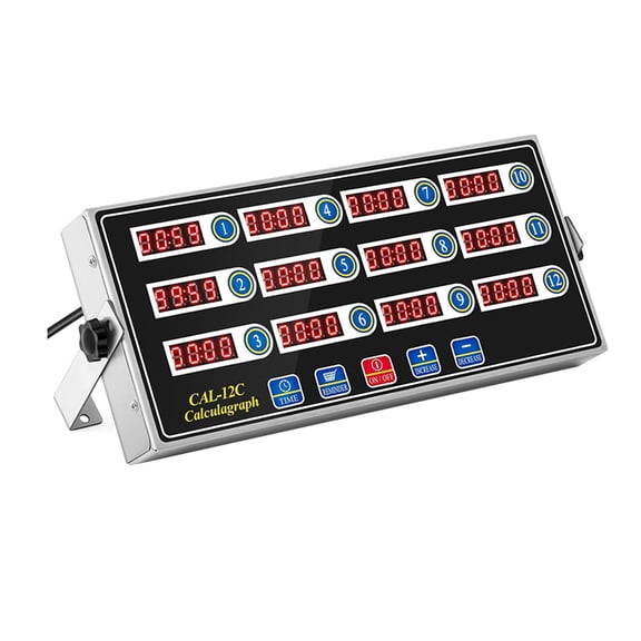 Osfvolr 12-Channel Digital Kitchen Timer, Commercial Cooking Timer with Loud Alarm, Large LCD Display, for Restaurants US Plug