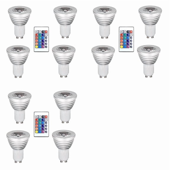 Osfvolr 12pcs GU10 Bulbs and 1remote Control with Memory Function 4dynamic Lighting Modes Spotlight 17colors Changeable