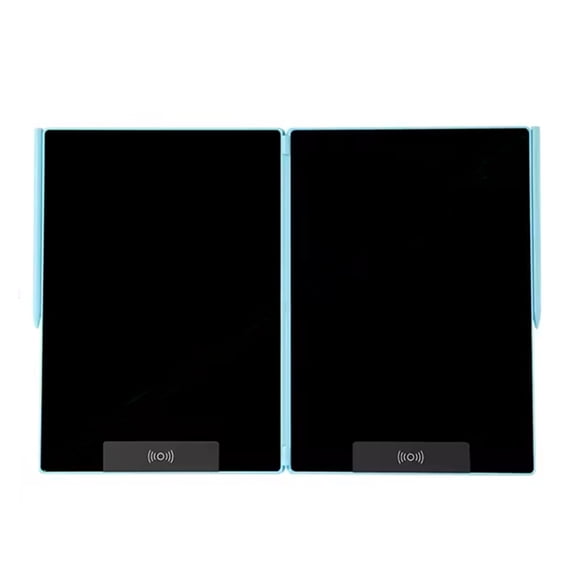 Osfvolr 14.3-Inch Folding LCD Handwriting Writing Tablet with Split Screen Erasable Electronic Drawing Board and Note Book Blue