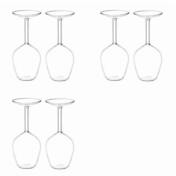 Osfvolr 14Fl Oz Upside Down Cocktail Glass Upside Down  Glass Wine Glass  Fun Upside Down Wine Glass Inverted 6Pcs
