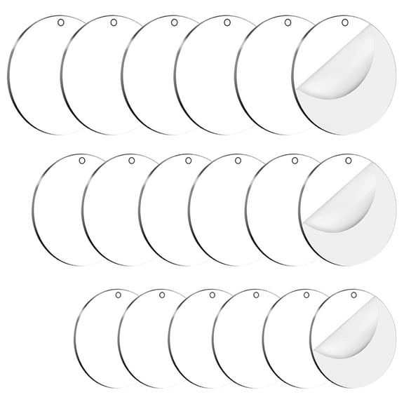 Osfvolr 18Pcs Versatile Acrylic Ornament Blanks for DIY Crafts, Sublimation, and Keychain Projects (5cm/7.5cm/10cm)