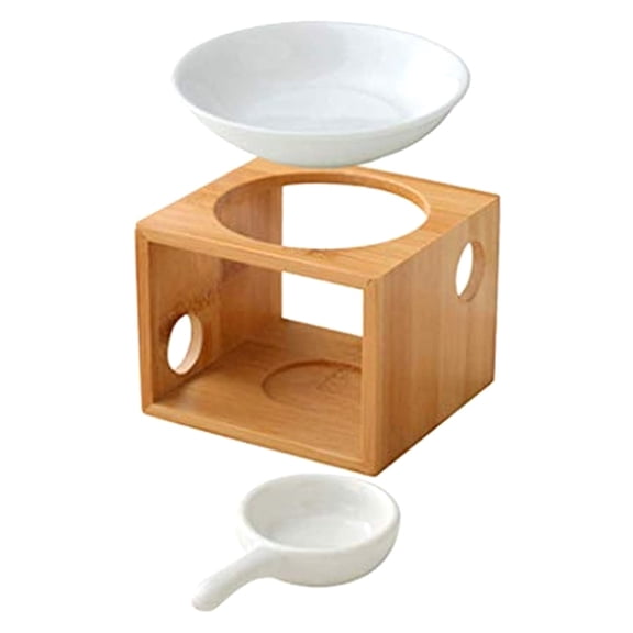 Osfvolr 1pc Essential Bamboo Aromatic,Essential Oil Burner Diffuser,Tea Light Candle Holder Aromatherapy Oil Warmer
