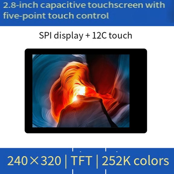 Osfvolr - 2.8 Inch IPS Touchscreen Development Board 5-Point Touch 240x320 Display Support WiFi Bluetooth HMI/LVGL GUI