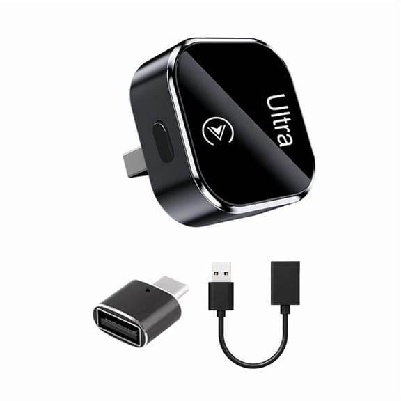 Osfvolr 2 In1 Wireless Carplay Smart Box for Carplay Android Auto USB Dongle Adapter Wired Carplay to Wireless Plug Play Black