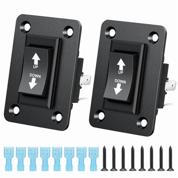 Osfvolr 2 PCS DPDT Momentary Rocker Switch 12V 30A, Polarity Reversing for RV Trailer Power Jack