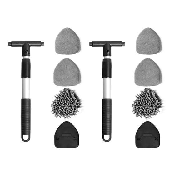 Osfvolr 2-Pack Car Windshield Cleaning Tool, Telescopic Handle Triangle Window Cleaner, Glass Cleaning Tool, Universal Type