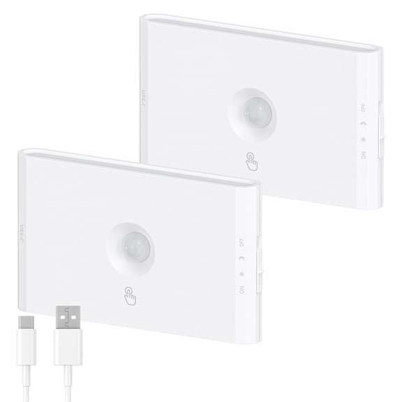 Osfvolr 2-Pack Rechargeable Night Light with Motion Sensor, Day & Night Modes, 2700K-6500K Adjustable White Light