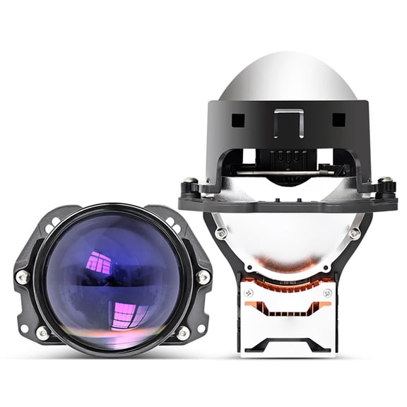 Osfvolr 2 Pcs 3 Inch TIR Prism Bi LED Projector Lens Headlight Kit 130W 6000K Universal Fit Auto Accessories Light Retrofit LHD