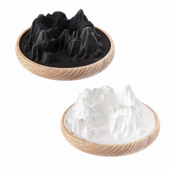 Osfvolr 2 Pcs Mountain Passive Stone Diffuser Non Electric Aroma Scent Essential Oil Diffuser Wooden Aromatherapy Decor